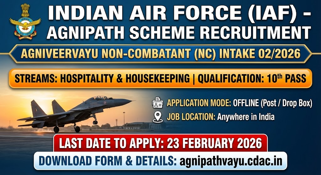 IAF Agniveer Vayu Non-Combatant Recruitment 2026