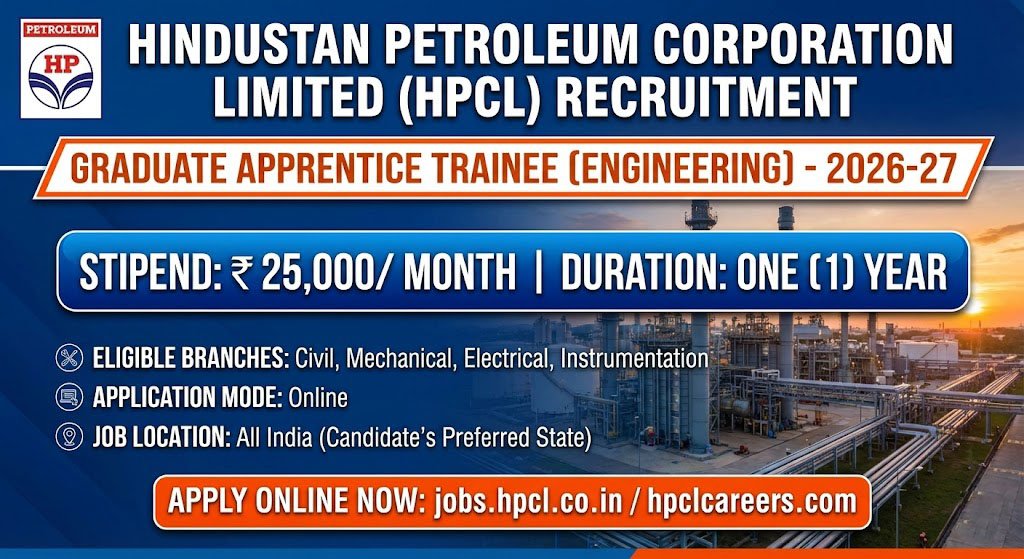 HPCL Graduate Apprentice Recruitment 2026