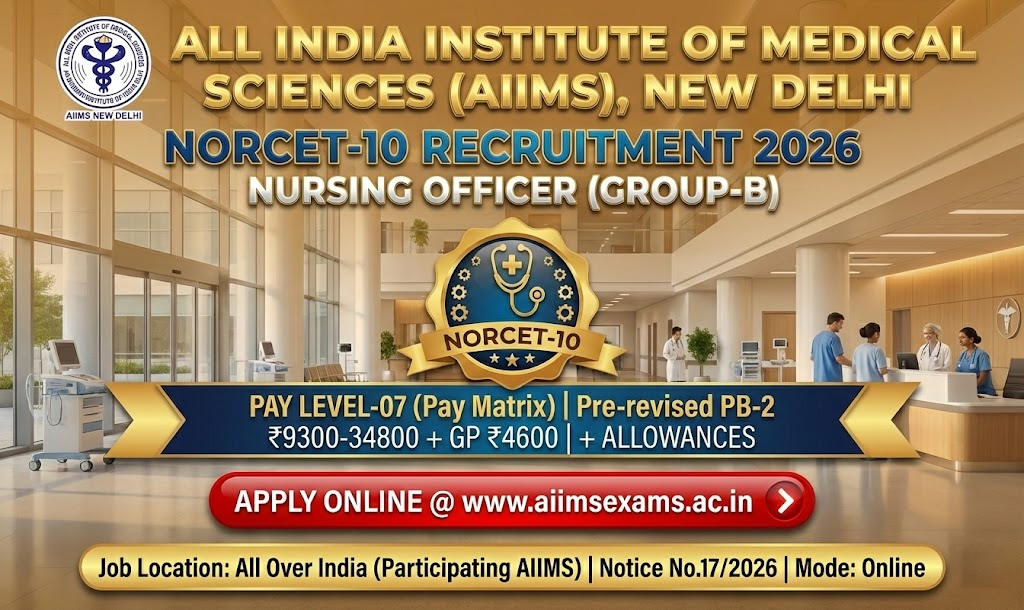 AIIMS NORCET 10 Recruitment 2026