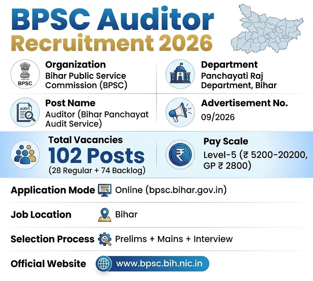 BPSC Auditor Recruitment 2026
