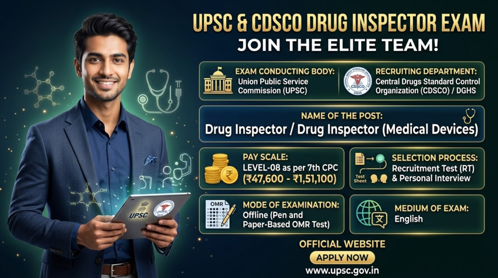UPSC Drug Inspector Exam Syllabus 2026