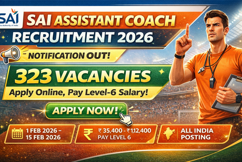 SAI Assistant Coach Recruitment 2026