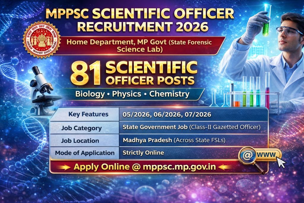 MPPSC Scientific Officer Recruitment 2026