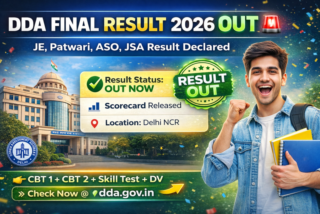 Delhi Development Authority Result 2026 OUT