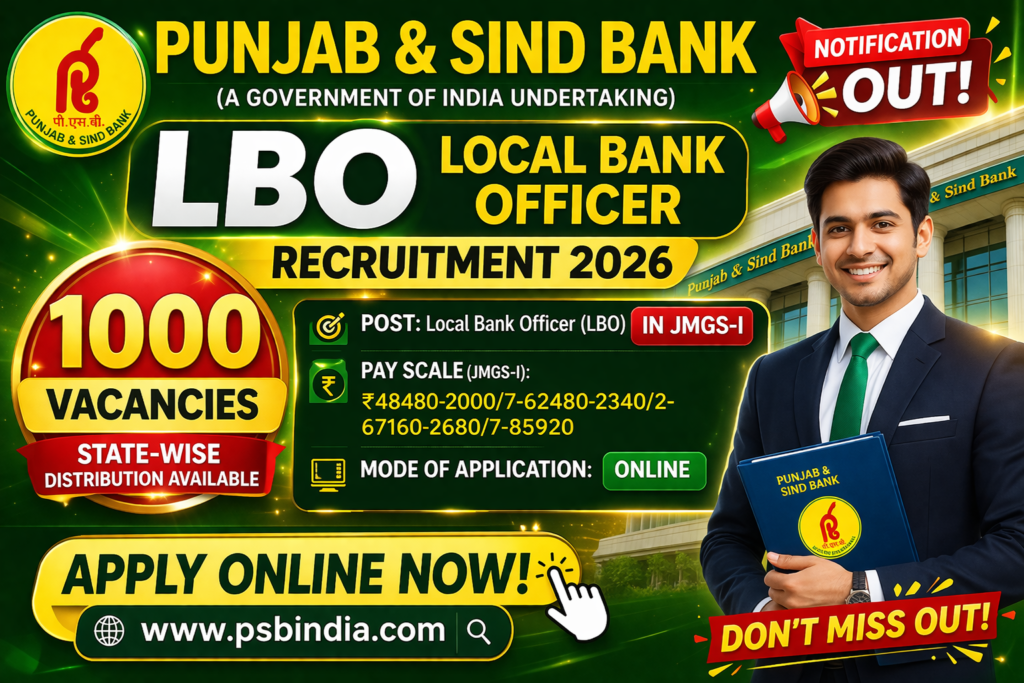 Punjab & Sind Bank LBO Recruitment 2026